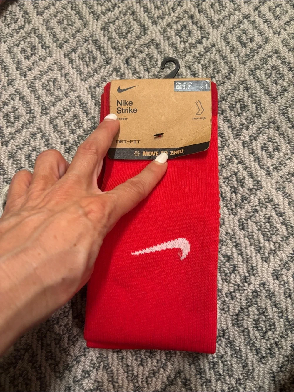 Nike Red Athletic Soccer Knee-High Socks with White Swoosh